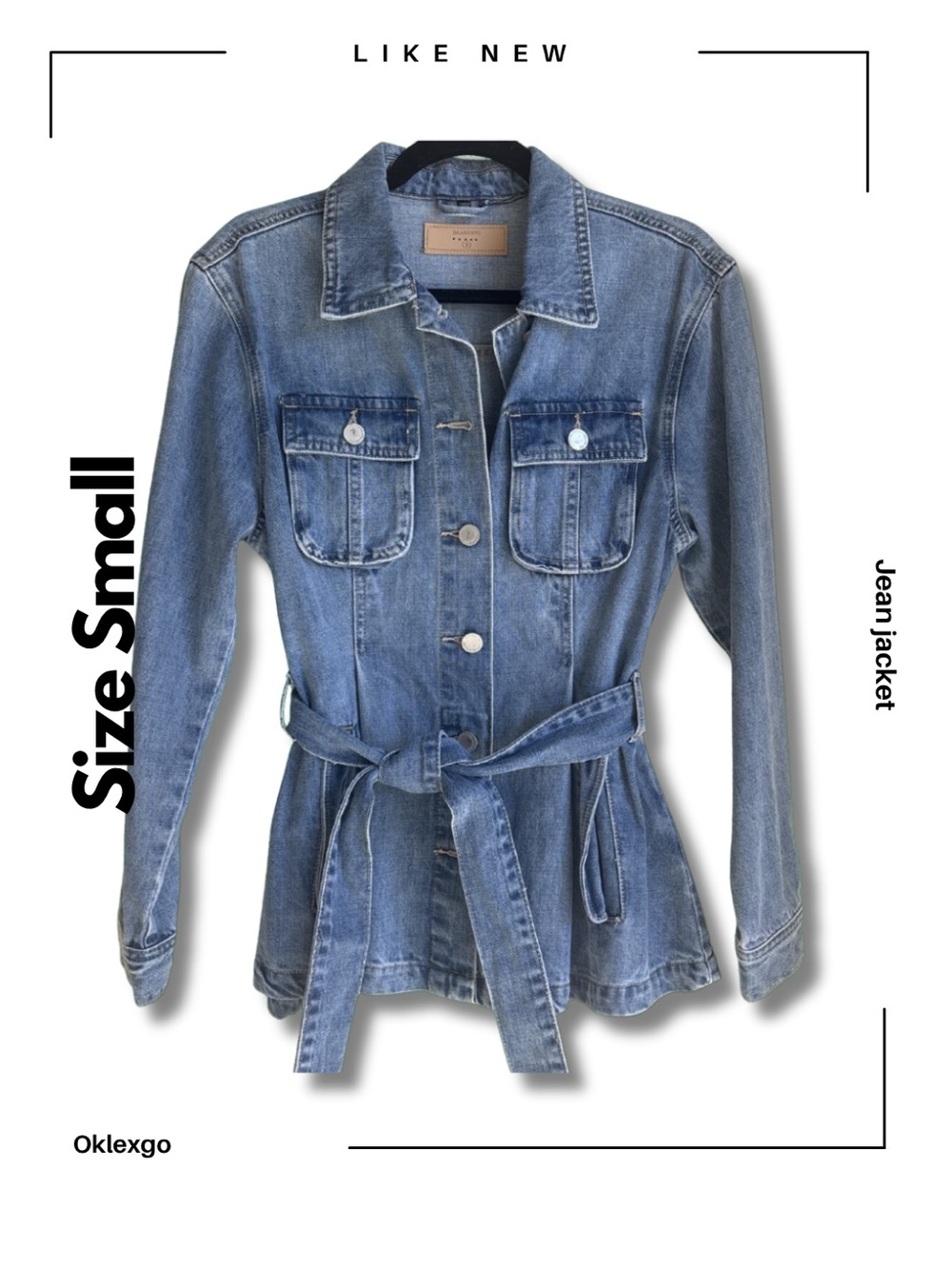 BLANKNYC Belted Light Wash Denim Jacket — Size Small
